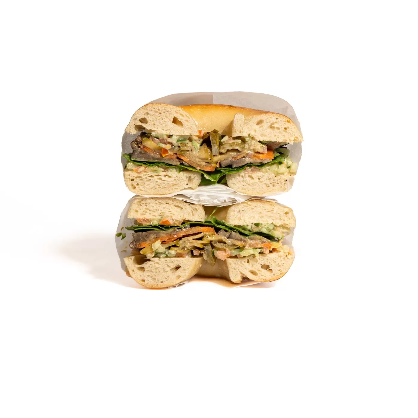 Roasted Vegetable Bagel Sandwich